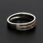 Load image into Gallery viewer, Designer Platinum Rose Gold Ring with Grooves &amp; Diamonds for Women JL PT 570-A
