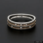 Load image into Gallery viewer, Designer Platinum Rose Gold Ring with Grooves &amp; Diamonds for Women JL PT 570-A
