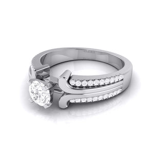 2-Carat Lab Grown Solitaire Engagement Ring for Women with 2-Row Diamonds Shank JL PT LG G-116-E   Jewelove.US