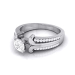 Load image into Gallery viewer, 1.50-Carat Lab Grown Solitaire Engagement Ring for Women with 2-Row Diamonds Shank JL PT LG G-116-D   Jewelove.US
