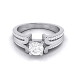 Load image into Gallery viewer, 1-Carat Solitaire Engagement Ring for Women with 2-Row Diamonds Shank JL PT G 116-C   Jewelove.US
