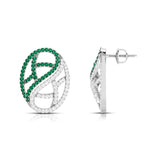 Load image into Gallery viewer, Designer Platinum with Diamond Emerald Earrings for Women JL PT E NL8526-E   Jewelove.US
