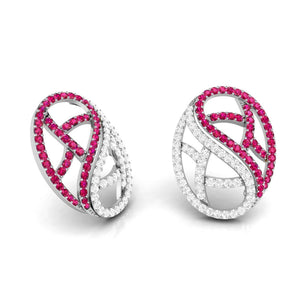 Designer Platinum Set with Diamond & Ruby for Women JL PT PE NL8526R   Jewelove.US