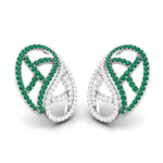 Load image into Gallery viewer, Designer Platinum with Diamond Emerald Earrings for Women JL PT E NL8526-E
