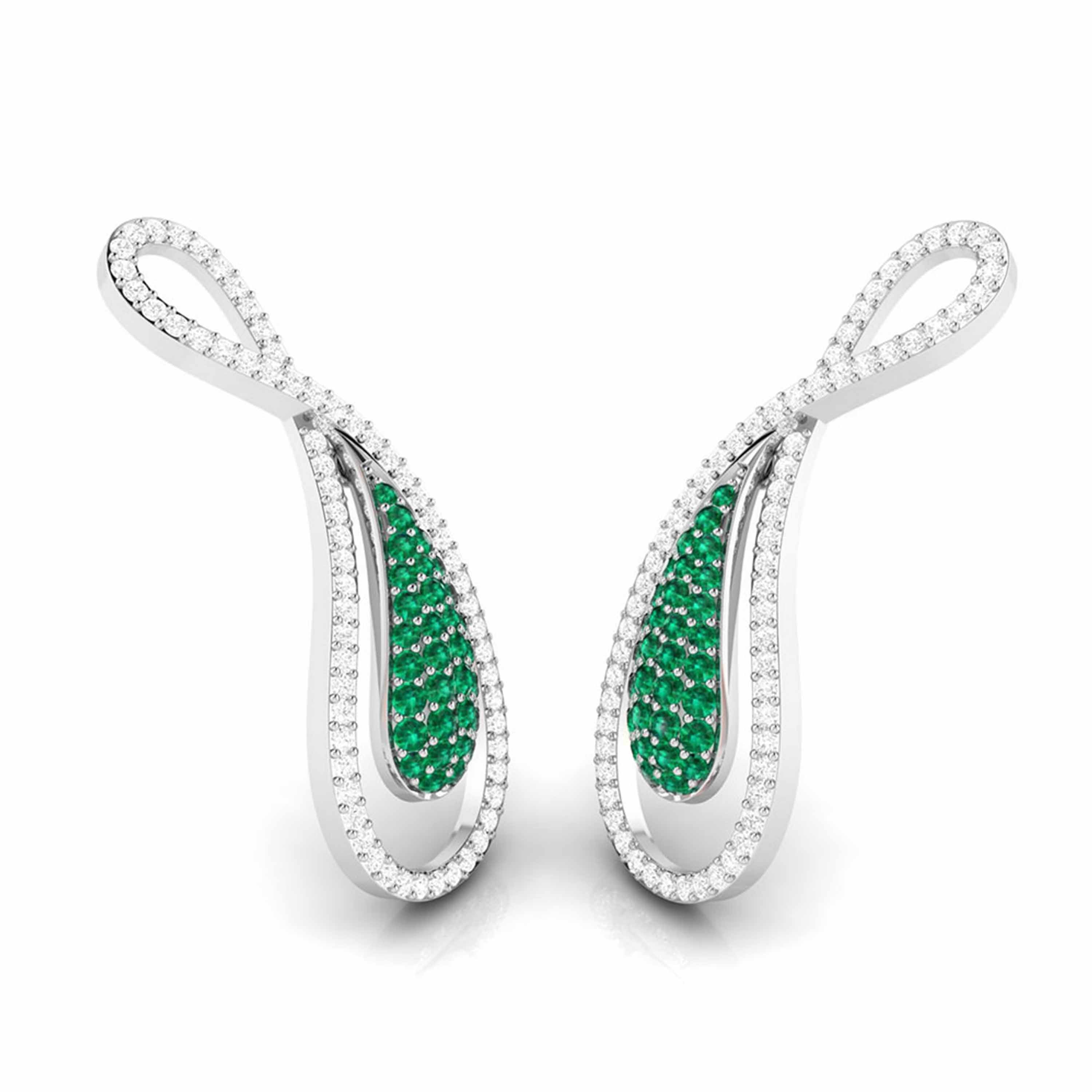 Designer Platinum Set with Diamond & Emerald for Women JL PT PE NL8523E   Jewelove.US