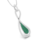 Load image into Gallery viewer, Designer Platinum with Diamond &amp; Emerald Pendant for Women JL PT P NL8523E
