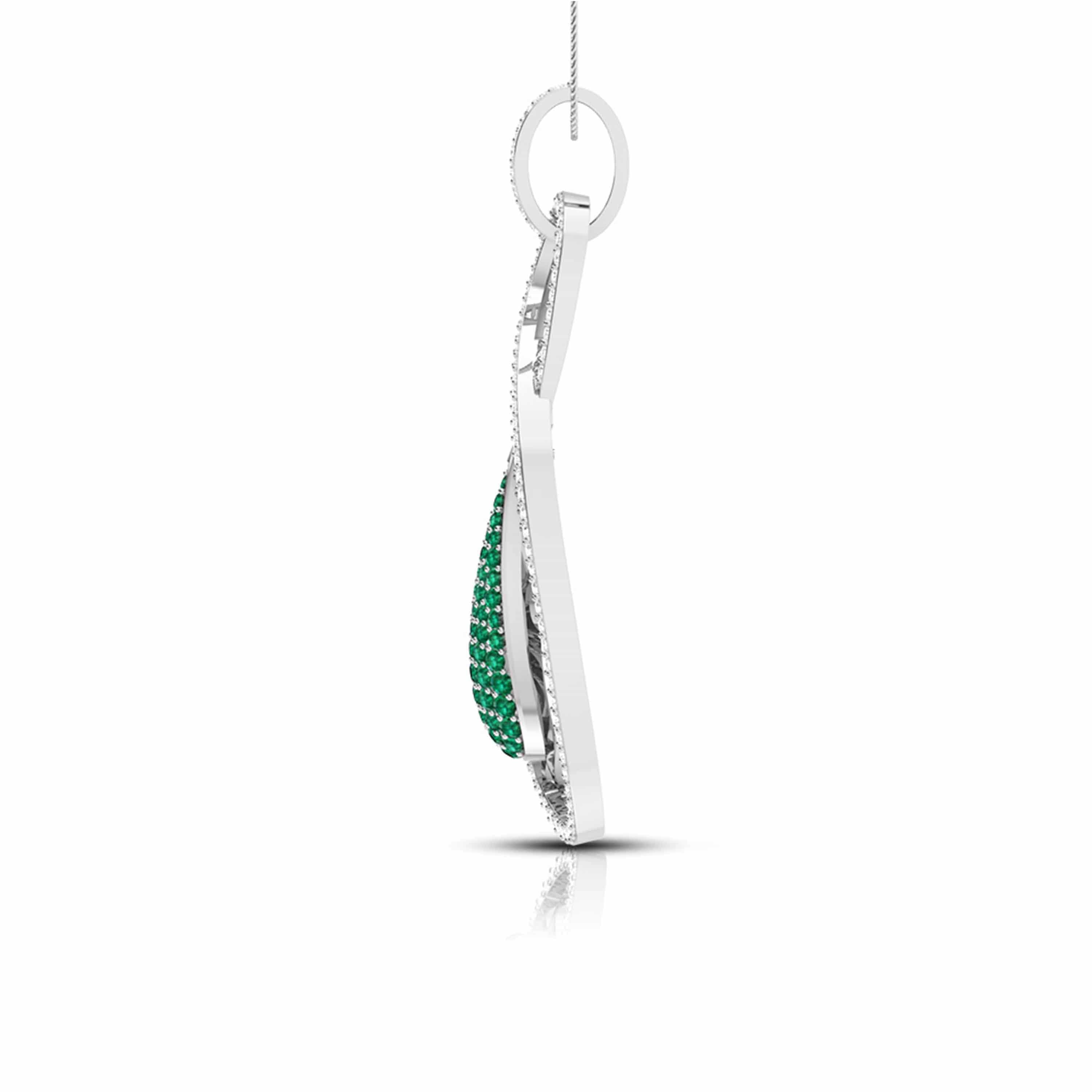 Designer Platinum with Diamond & Emerald Pendant for Women JL PT P NL8523E