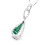 Load image into Gallery viewer, Designer Platinum with Diamond &amp; Emerald Pendant for Women JL PT P NL8523E
