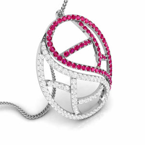 Designer Platinum Set with Diamond & Ruby for Women JL PT PE NL8526R   Jewelove.US