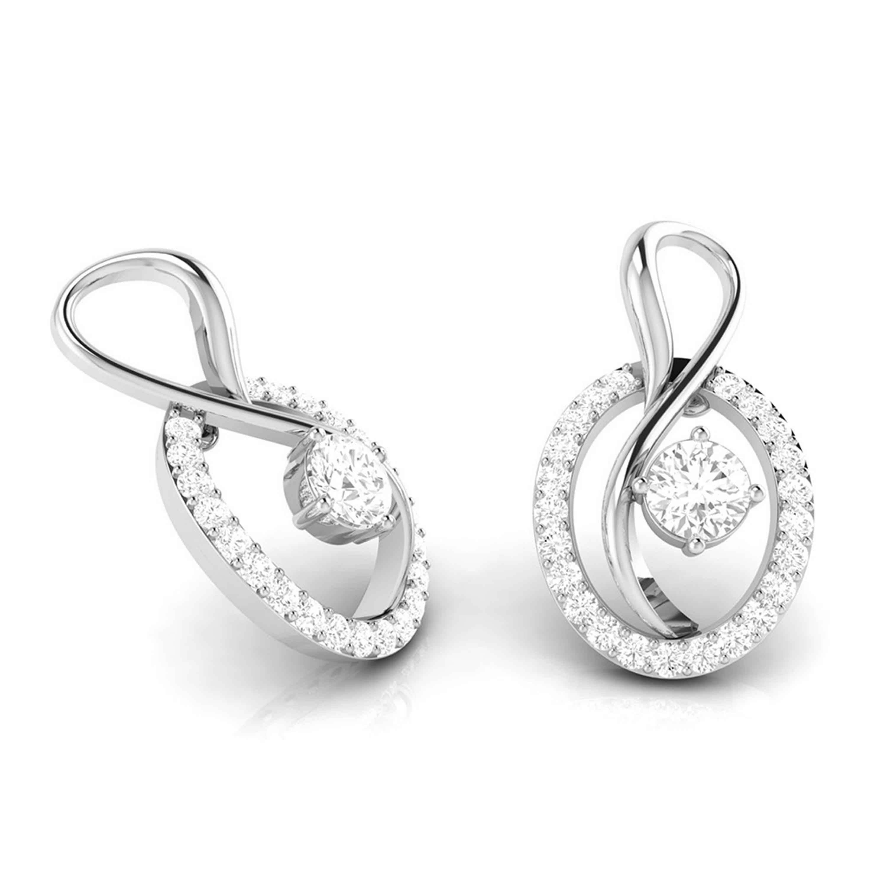 Platinum Diamond Solitaire Earrings for Women JL PT E NL8518