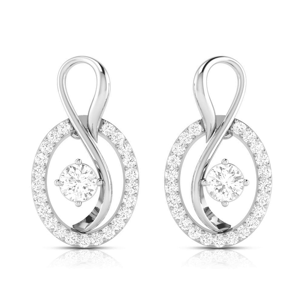 Platinum Diamond Solitaire Earrings for Women JL PT E NL8518   Jewelove.US