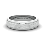 Load image into Gallery viewer, Designer Rough Texture Platinum Band with Cut Edges JL PT 663
