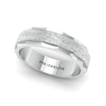 Load image into Gallery viewer, Designer Rough Texture Platinum Band with Cut Edges JL PT 663
