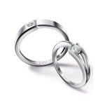 Load image into Gallery viewer, Designer Single Diamond Platinum Couple Rings JL PT 613
