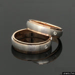 Load image into Gallery viewer, Designer Single Diamond Platinum Love Bands Rose Gold Base JL PT 655
