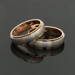 Load image into Gallery viewer, Designer Single Diamond Platinum Love Bands Rose Gold Base JL PT 655
