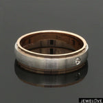 Load image into Gallery viewer, Designer Single Diamond Platinum Love Bands Rose Gold Base JL PT 655
