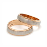 Load image into Gallery viewer, Designer Single Diamond Platinum Love Bands Rose Gold Base JL PT 655
