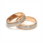 Load image into Gallery viewer, Designer Single Diamond Platinum Love Bands Rose Gold Base JL PT 655
