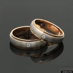 Load image into Gallery viewer, Designer Single Diamond Platinum Love Bands Rose Gold Base JL PT 655
