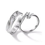 Load image into Gallery viewer, Designer Solitaire Platinum Couple Rings JL PT 583
