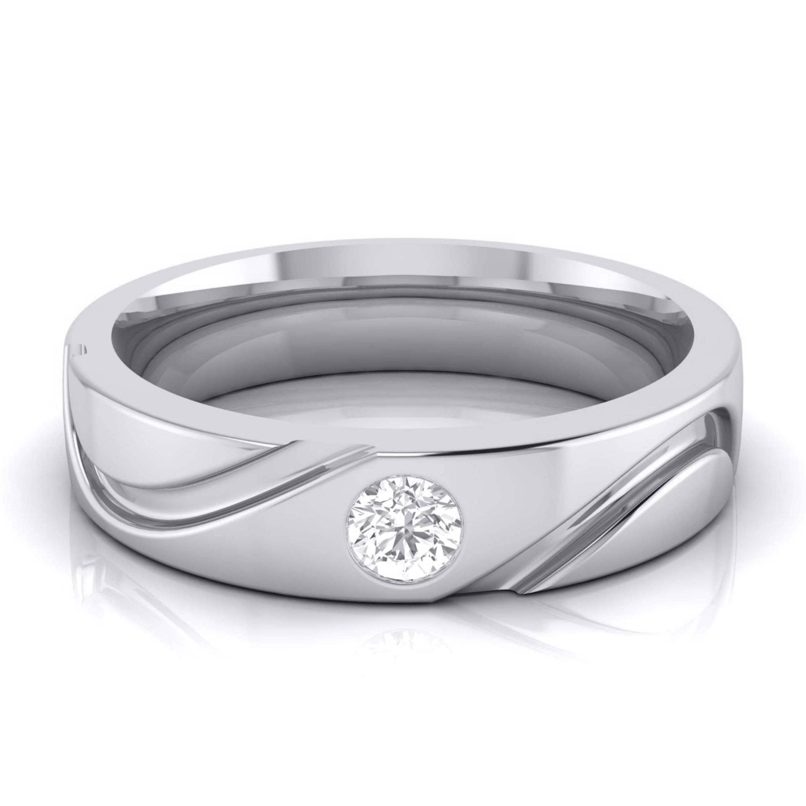 Designer Solitaire Platinum Couple Rings JL PT 583 Women s Band Only Si IJ