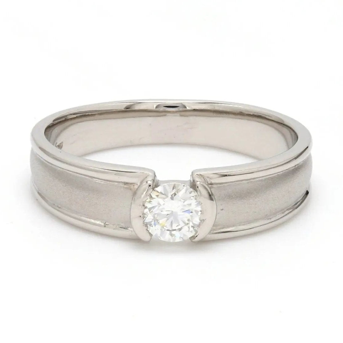 Designer Solitaire Platinum Engagement Ring for Men JL PT 316
