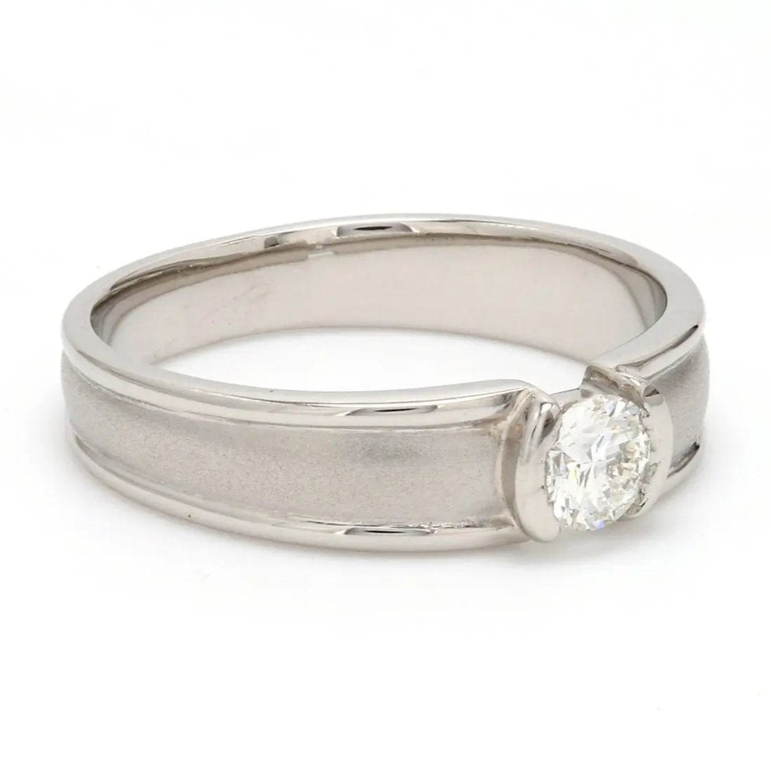Designer Solitaire Platinum Engagement Ring for Men JL PT 316