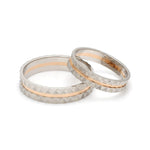 Load image into Gallery viewer, Designer Unisex Platinum &amp; Rose Gold Couple Rings JL PT 1120
