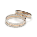 Load image into Gallery viewer, Designer Unisex Platinum &amp; Rose Gold Couple Rings JL PT 1120

