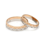 Load image into Gallery viewer, Designer Unisex Platinum &amp; Rose Gold Couple Rings JL PT 1122
