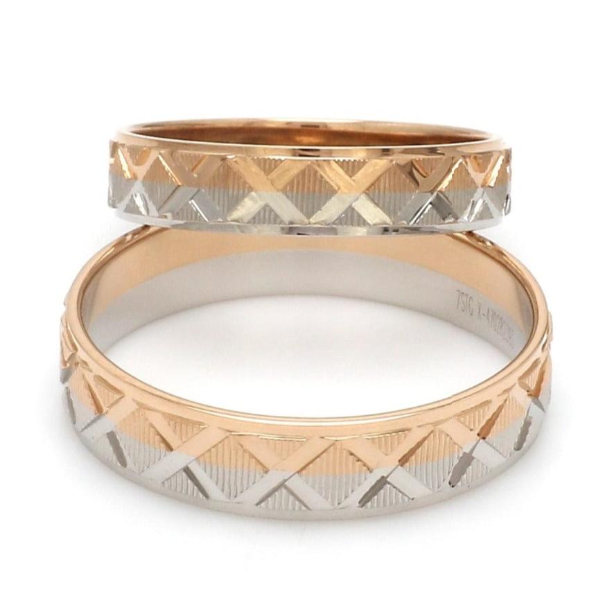 Designer Unisex Platinum & Rose Gold Couple Rings JL PT 1122