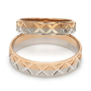 Designer Unisex Platinum & Rose Gold Couple Rings JL PT 1122