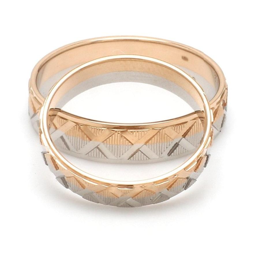 Designer Unisex Platinum & Rose Gold Couple Rings JL PT 1122