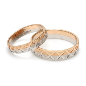 Designer Unisex Platinum & Rose Gold Couple Rings JL PT 1122