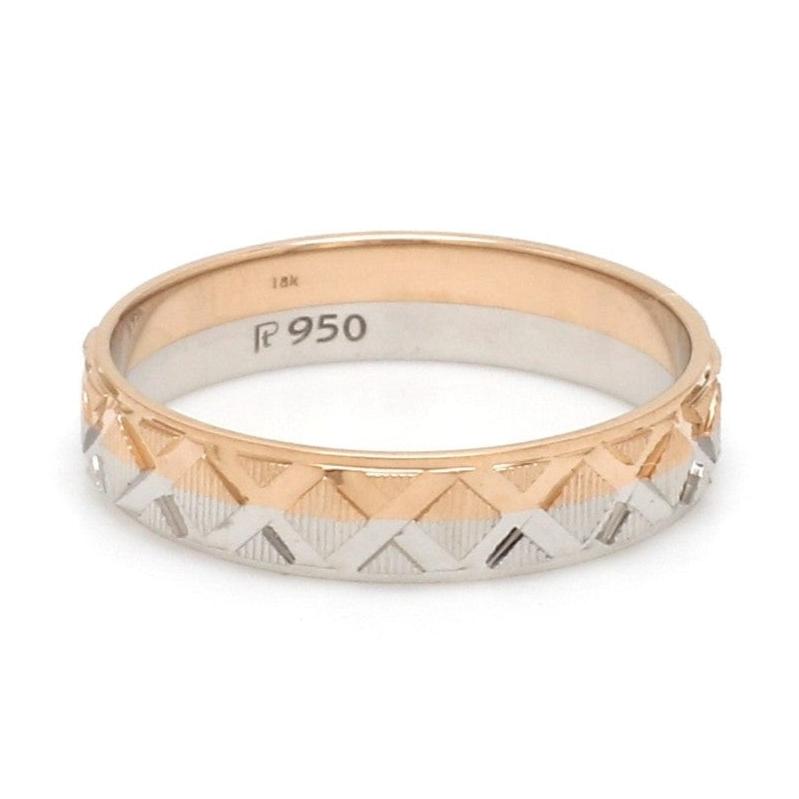 Designer Unisex Platinum & Rose Gold Couple Rings JL PT 1122