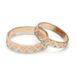Load image into Gallery viewer, Designer Unisex Platinum &amp; Rose Gold Couple Rings JL PT 1122
