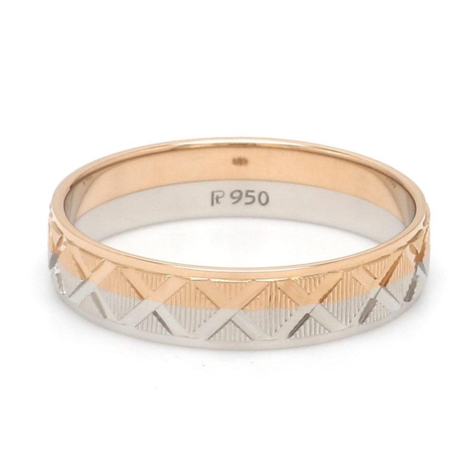 Designer Unisex Platinum & Rose Gold Couple Rings JL PT 1122
