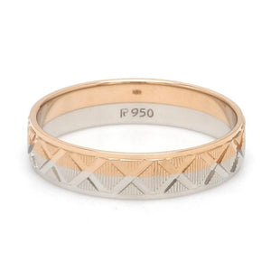 Designer Unisex Platinum & Rose Gold Couple Rings JL PT 1122