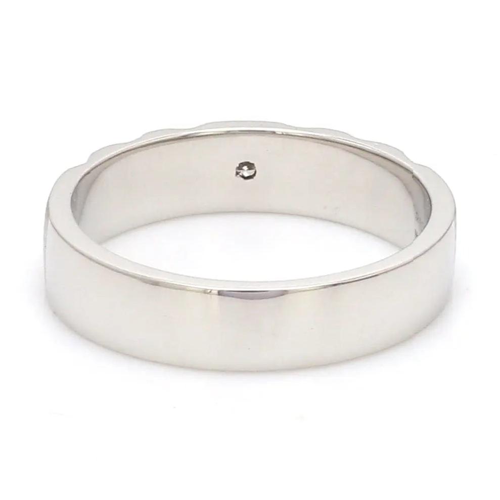 Designers Platinum Love Bands wth Hexagonal Grooves & Diamonds JL PT 427