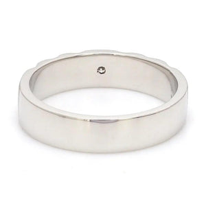 Designers Platinum Love Bands wth Hexagonal Grooves & Diamonds JL PT 427