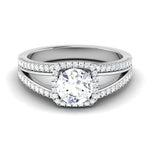 Load image into Gallery viewer, Double Shank with Diamonds - Platinum Solitaire Engagement Ring JL PT 513

