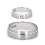 Load image into Gallery viewer, Elegant Platinum Couple Rings with Line Groove JL PT 567
