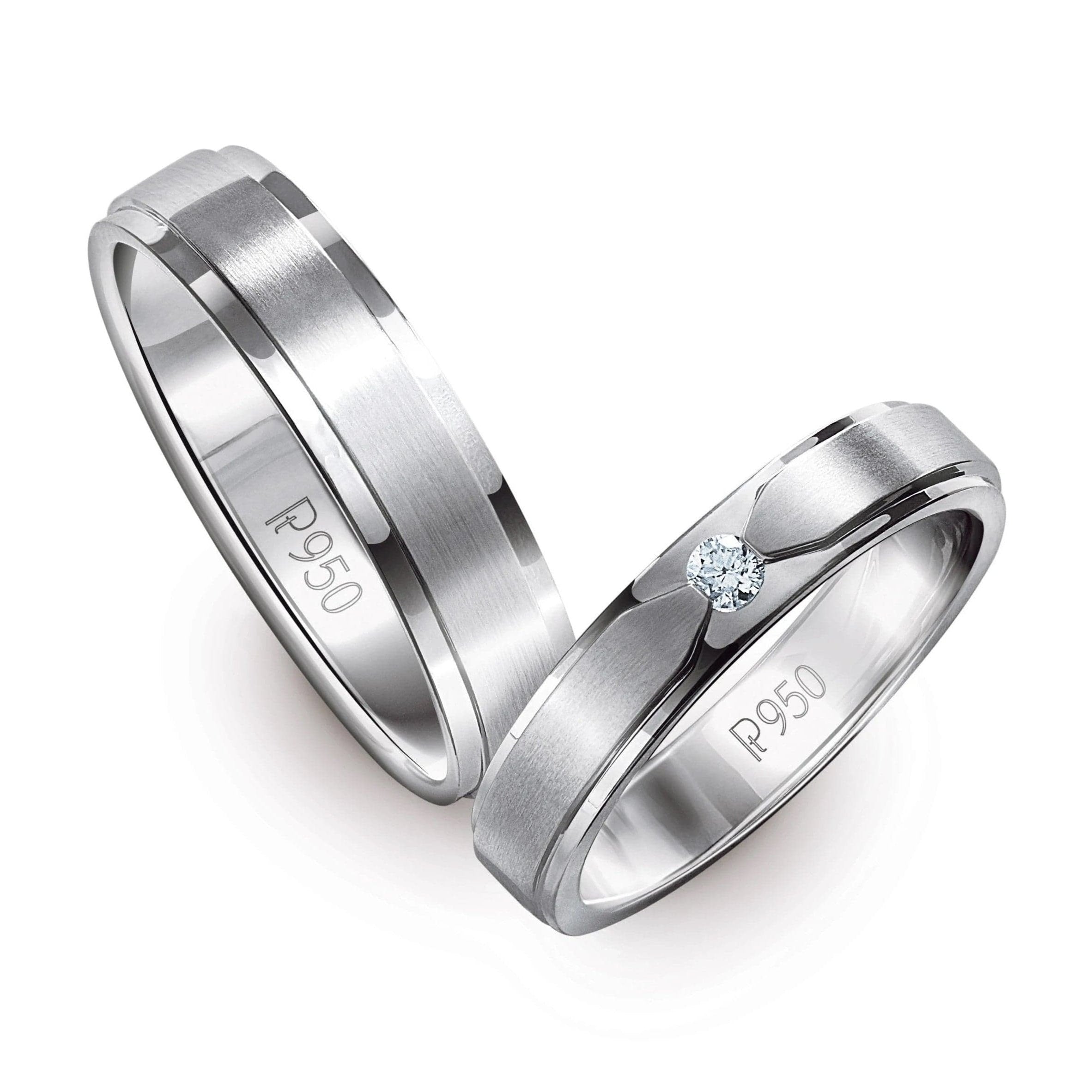 Elegant Platinum Love Bands with Matte Finish JL PT 529 Women s Band Only