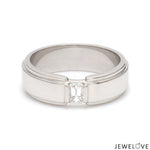 Load image into Gallery viewer, Emerald Cut Diamond Platinum Hi-Polish Ring for Men JL PT 1239
