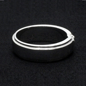 Emerald Cut Diamond Platinum Hi-Polish Ring for Men JL PT 1239