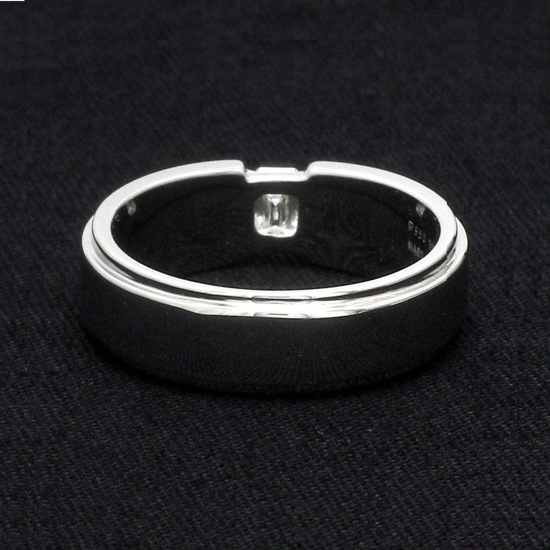 Emerald Cut Diamond Platinum Hi-Polish Ring for Men JL PT 1239