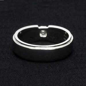 Emerald Cut Diamond Platinum Hi-Polish Ring for Men JL PT 1239