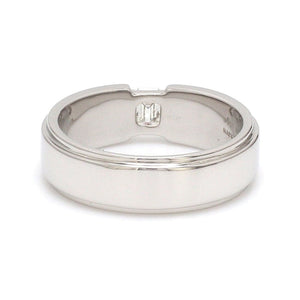 Emerald Cut Diamond Platinum Hi-Polish Ring for Men JL PT 1239