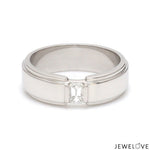 Load image into Gallery viewer, Emerald Cut Diamond Platinum Hi-Polish Ring for Men JL PT 1239
